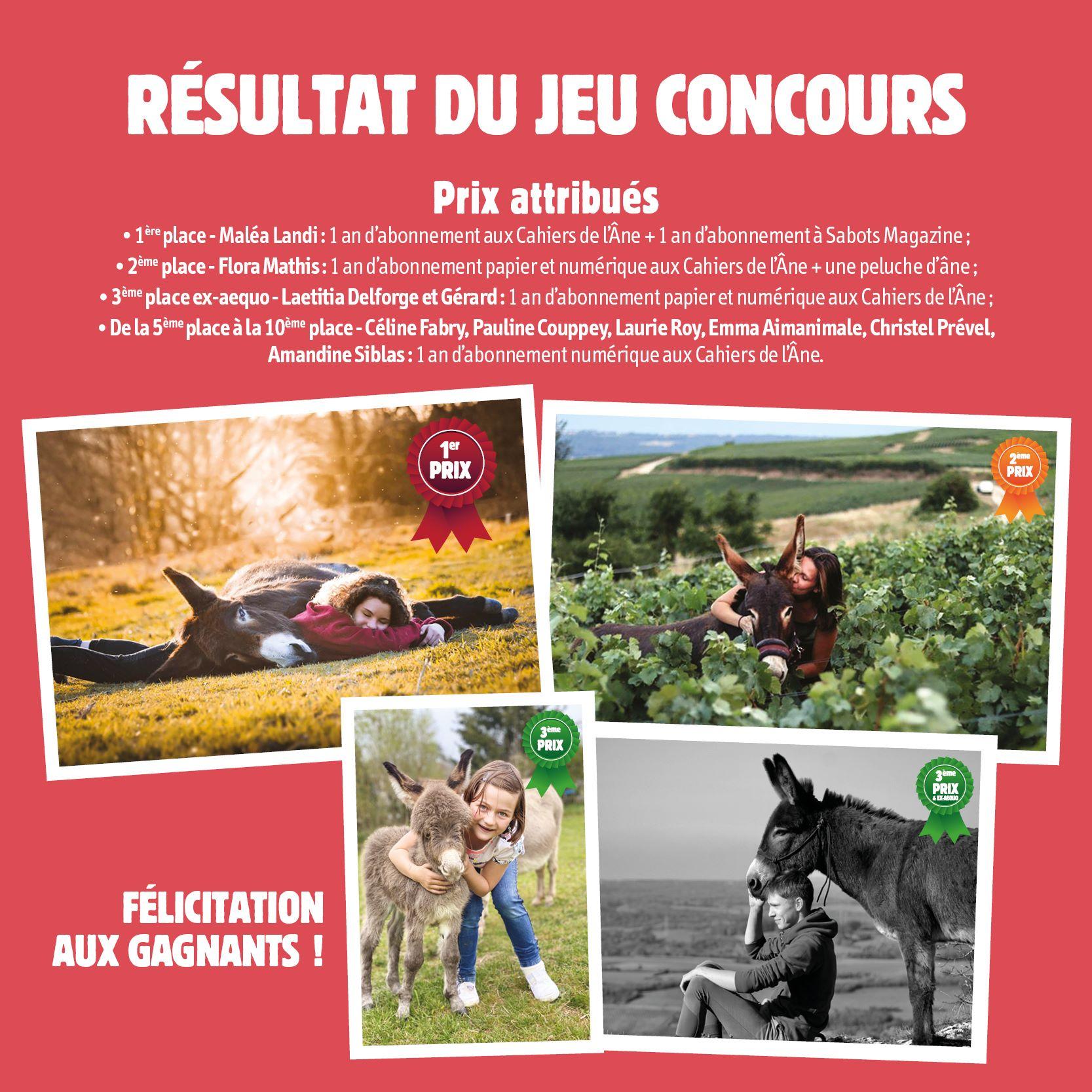 résultat du jeu concours photo